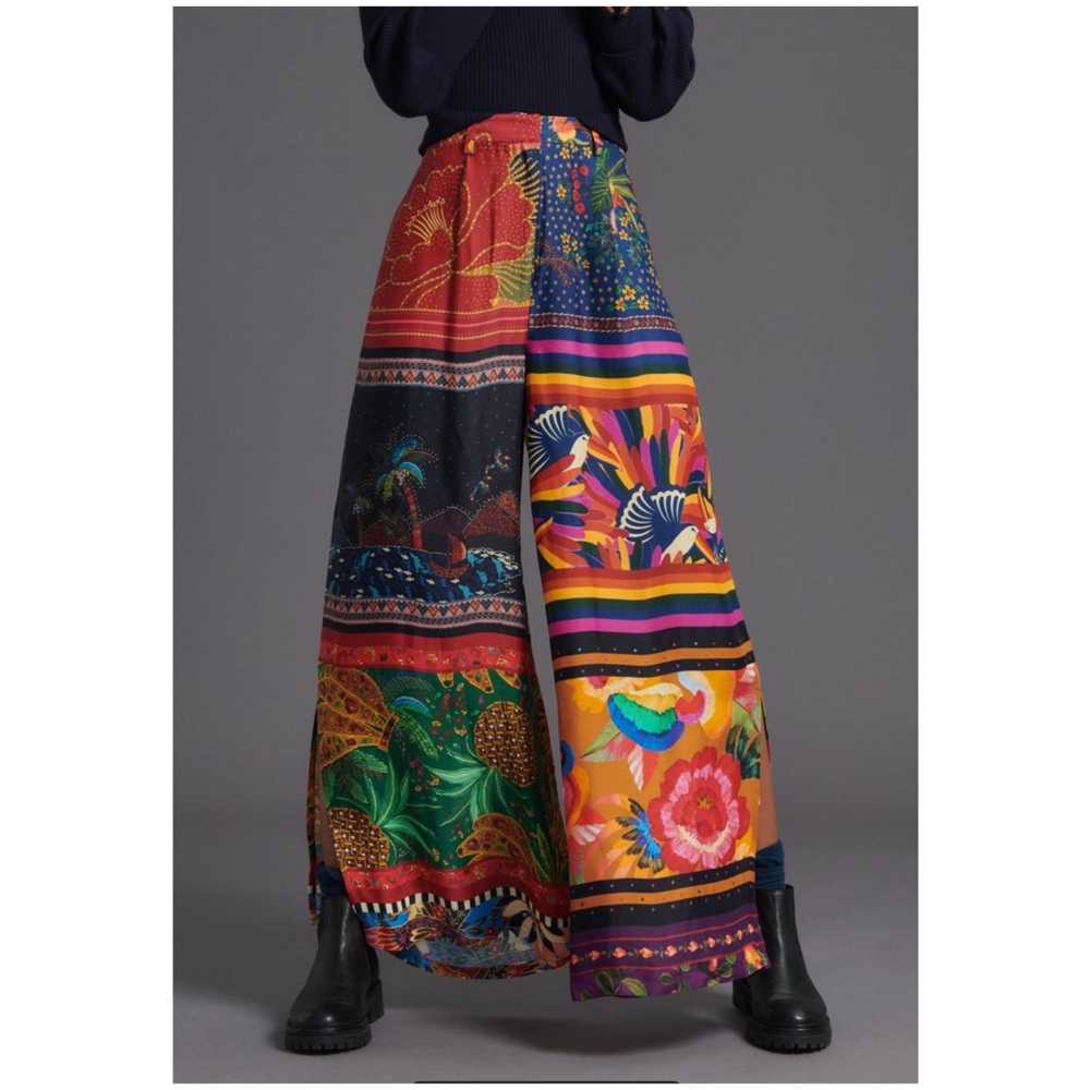 Anthropologie Farm Rio Magdalena Wide Leg Pants M